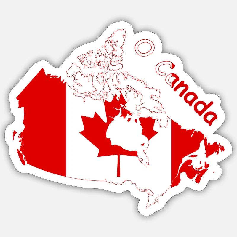 Ô Drapeau du Canada Silhouette Sticker taille S (10 x 10 cm)