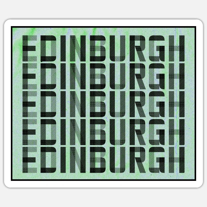Edinburgh Grid Pattern - Sticker size S (10 x 10 cm) - white matte