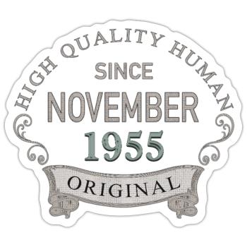 Since_November_1955 - Sticker maat S (10 x 10 cm) - mat wit - Voor