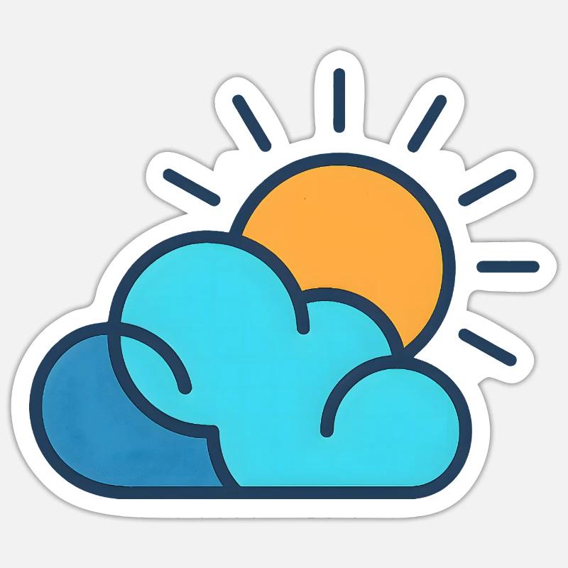 Sun over clouds Sticker size S (10 x 10 cm)