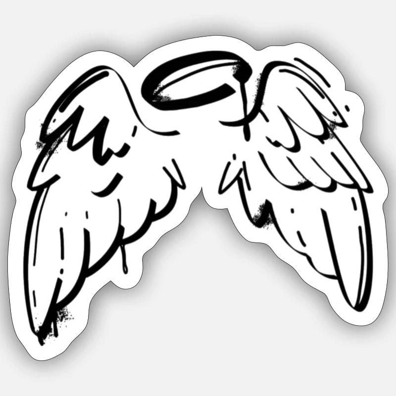 Night Wing Silhouette - Sticker size S (10 x 10 cm) - white matte