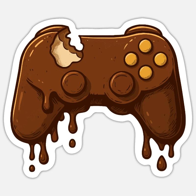 Chocolate Gamepad Drops - Sticker size S (10 x 10 cm) - white matte
