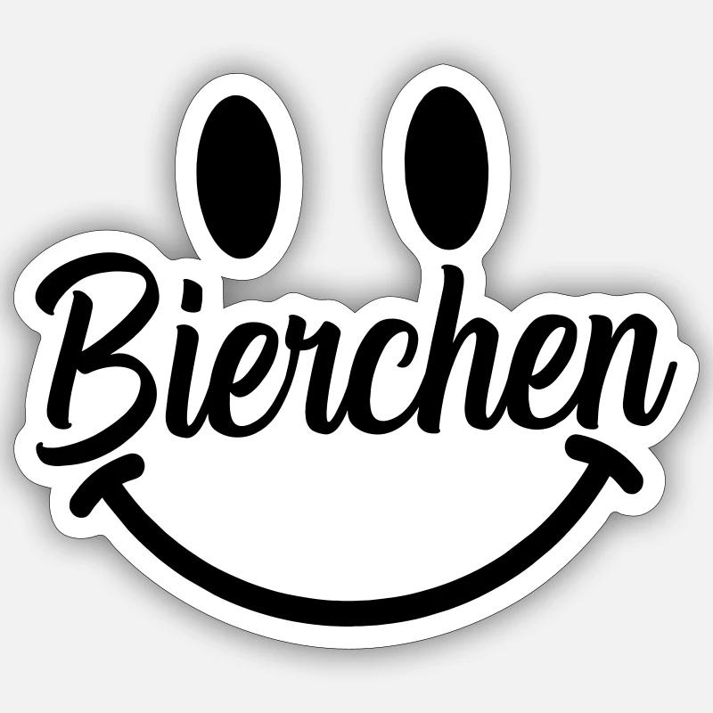 Smile Beer - Sticker size S (10 x 10 cm) - white matte