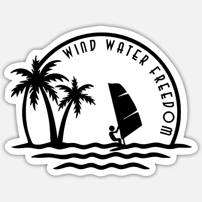 Windsurf logo round - Sticker size S (10 x 10 cm) - white matte