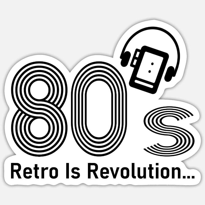 anni '80 - Sticker formato S (10 x 10 cm) - bianco opaco
