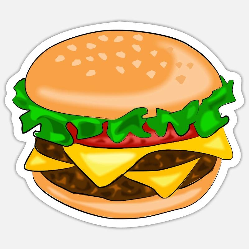 hamburger - Sticker size S (10 x 10 cm) - white matte