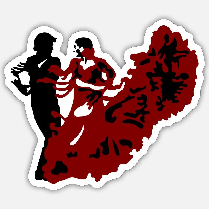 flamenco - Sticker taille S (10 x 10 cm) - blanc mat