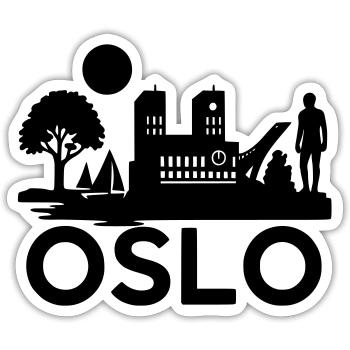 oslo silhouette wahrzeichen - Sticker Größe S (10 x 10 cm) - Mattweiß - Vorne