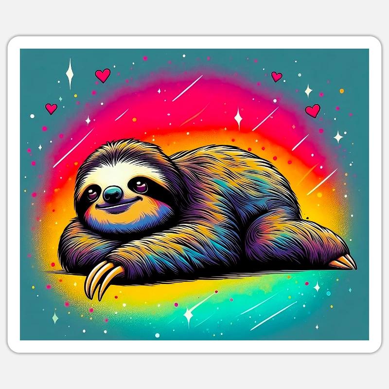 sloth - Sticker size S (10 x 10 cm) - white matte
