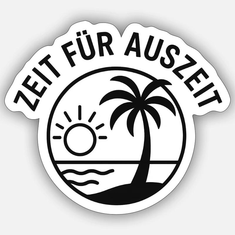 Temps de pause - Vanlife / Camping-car - Sticker taille S (10 x 10 cm) - blanc mat