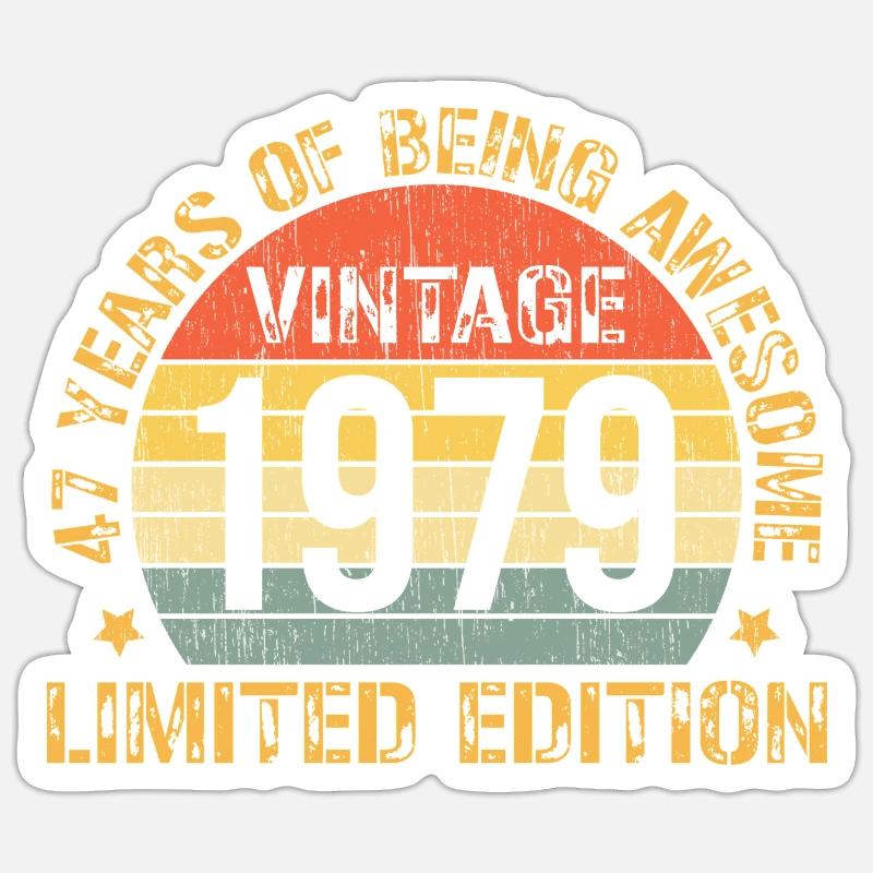 47 ans anniversaire Décorations 47e anniversaire 1977 - Sticker taille S (10 x 10 cm) - blanc mat