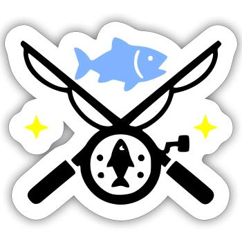 Fishing & Fishing | Petri Heil Hobby Logo - Sticker size S (10 x 10 cm) - white matte - Front