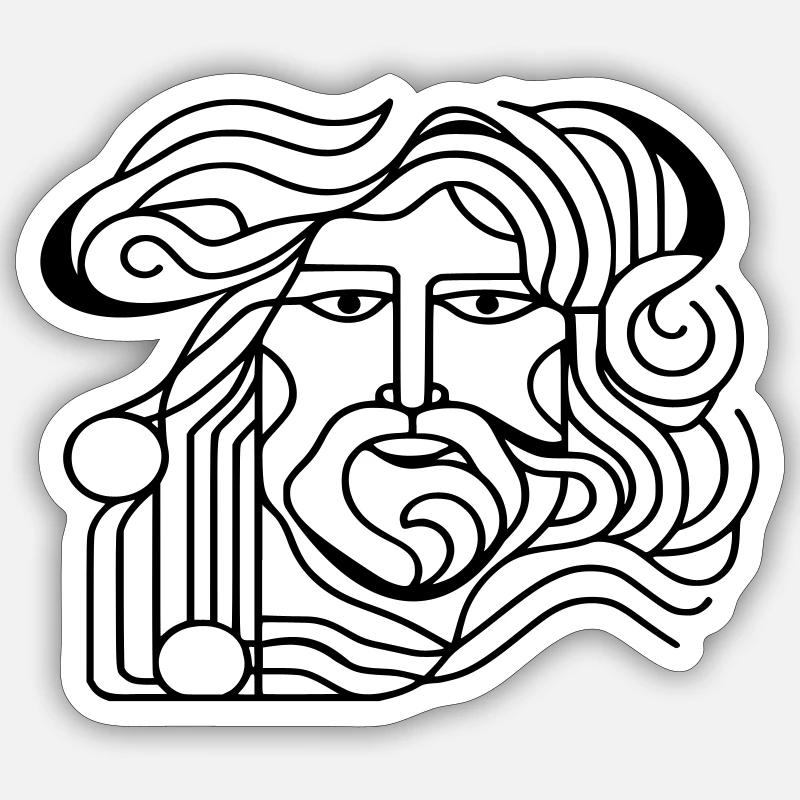 Ancient man. - Sticker size S (10 x 10 cm) - white matte