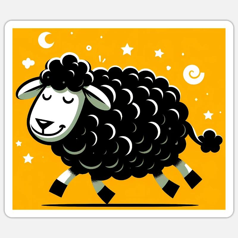 Schwarzes Schaf - Sticker Größe S (10 x 10 cm) - Mattweiß