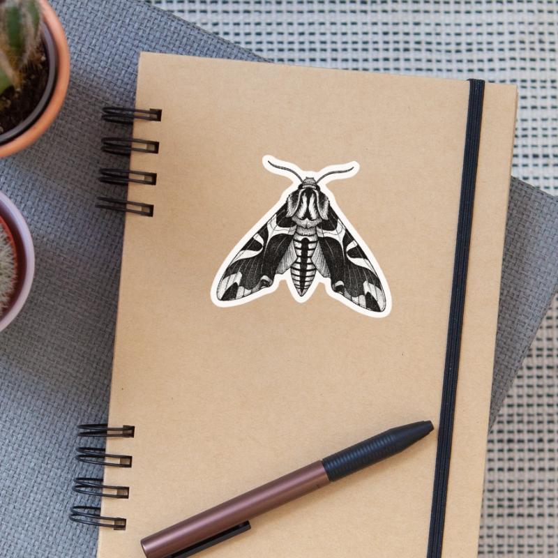 Moth Shadow Pattern Moth Black Moth Sticker size S (10 x 10 cm)