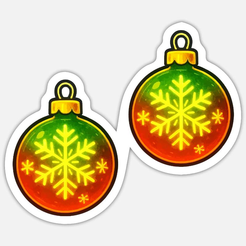 Weihnachtskugel Schneeflocke Ornament Kugel - Sticker Größe S (10 x 10 cm) - Mattweiß