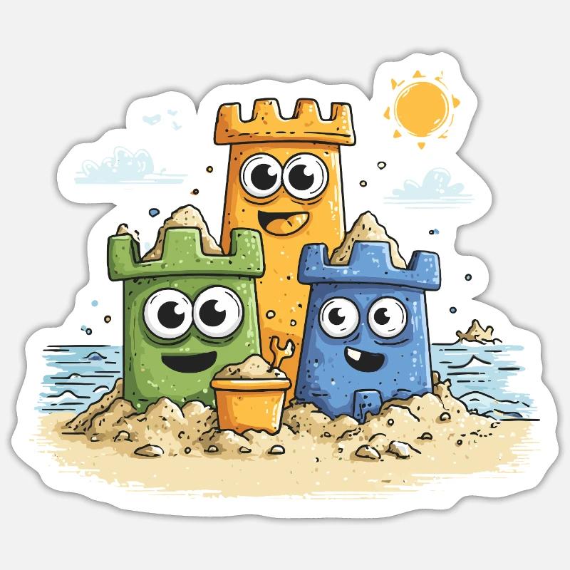 Héros bac à sable sur la plage Sticker taille S (10 x 10 cm)