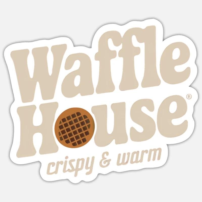 Waffle House – Crispy & Warm - Sticker size S (10 x 10 cm) - white matte