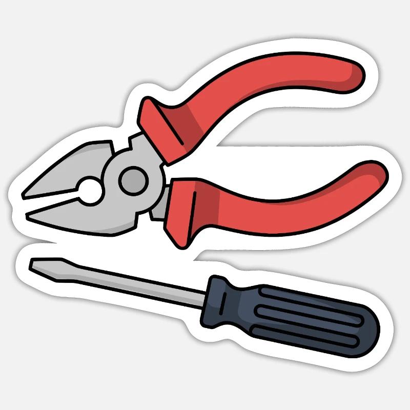 Stylized pliers and screwdrivers Sticker size S (10 x 10 cm)