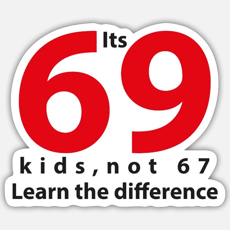 its_69 Note 67 Schwarz - Sticker Größe S (10 x 10 cm) - Mattweiß