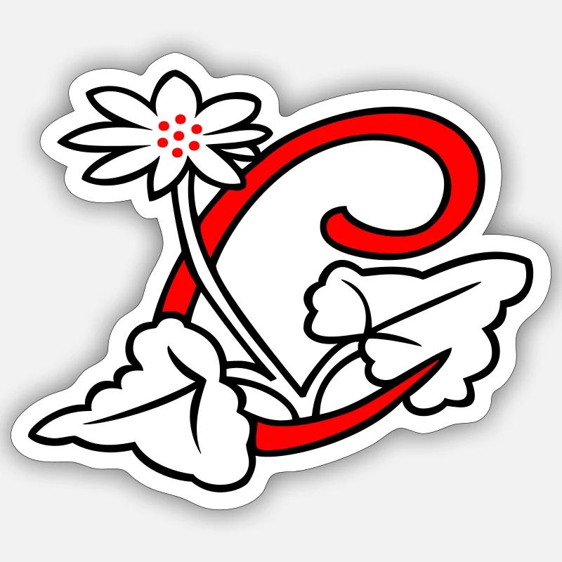 Letter C - Sticker size S (10 x 10 cm) - white matte