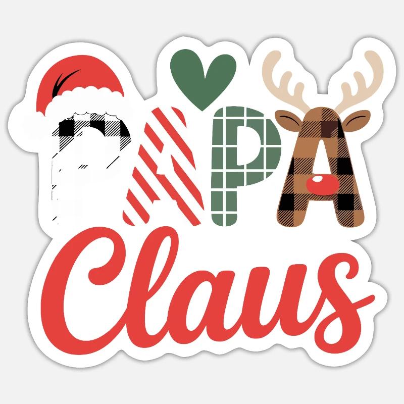 Noël du Papa Noël - Sticker taille S (10 x 10 cm) - blanc mat