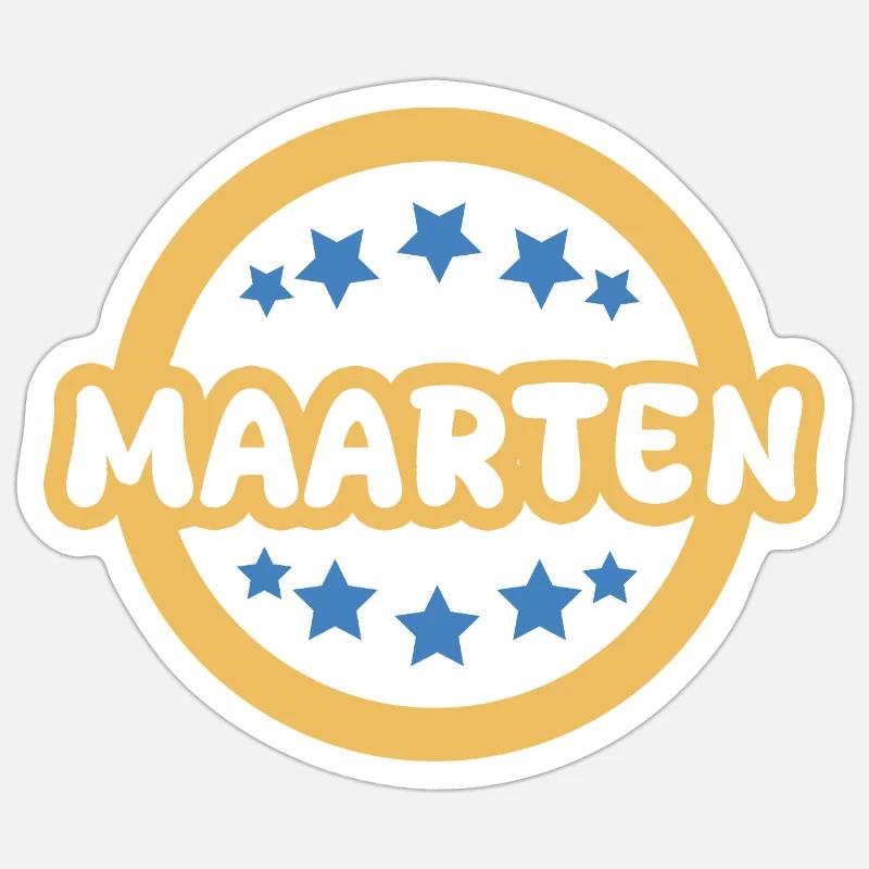 First name Maarten - Sticker size S (10 x 10 cm) - white matte