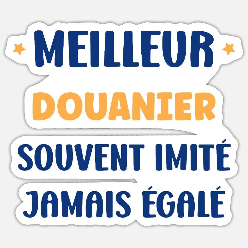 Meilleur Douanier - Sticker taille S (10 x 10 cm) - blanc mat