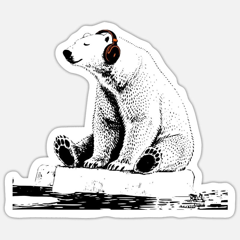 Rythmes arctiques - Sticker taille S (10 x 10 cm) - blanc mat