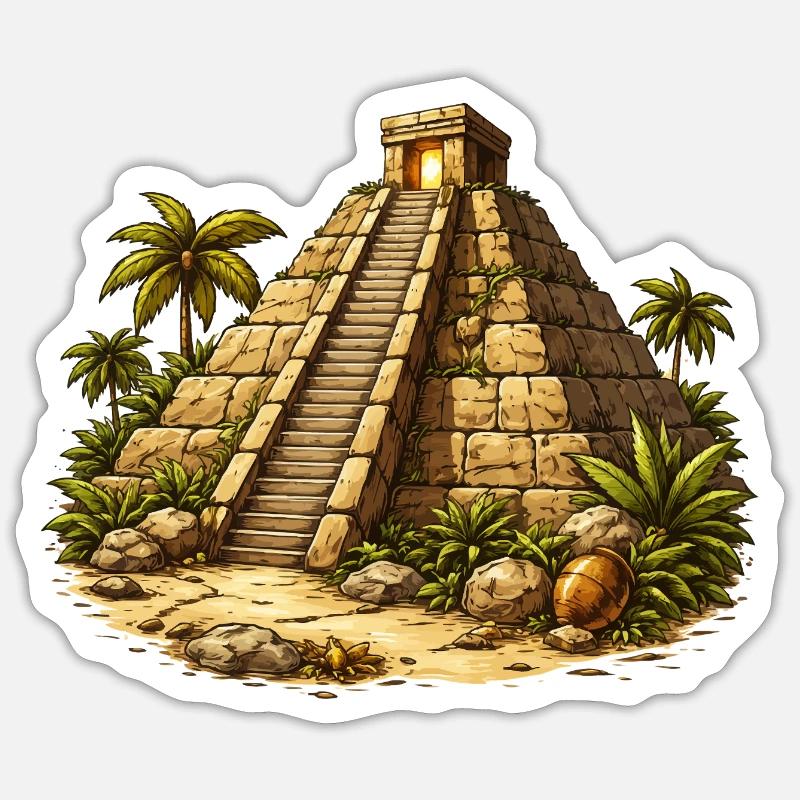 Pyramide Tempel Sticker Größe S (10 x 10 cm)