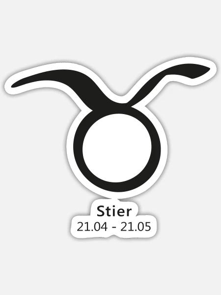 Stier Taurus Symbol 21.04–21.05 Sternzeichen - Sticker Größe S (10 x 10 cm) - Mattweiß