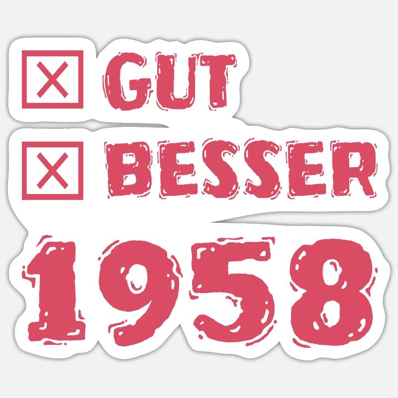 1958 - Sticker taille S (10 x 10 cm) - blanc mat