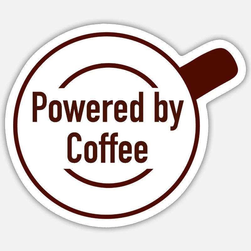 Alimenté par le café - Sticker taille S (10 x 10 cm) - blanc mat