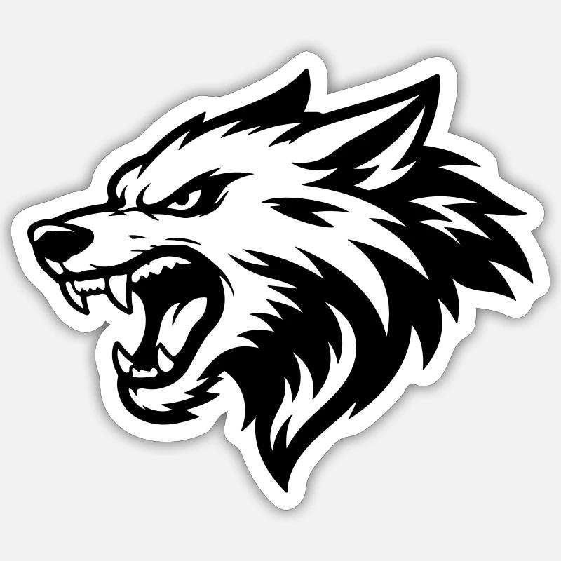 Wolf Head - Sticker size S (10 x 10 cm) - white matte