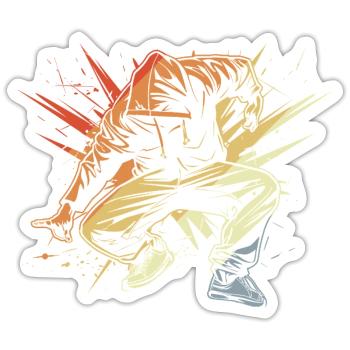 Breakdancer Drawing Vintage - Sticker size S (10 x 10 cm) - white matte - Front