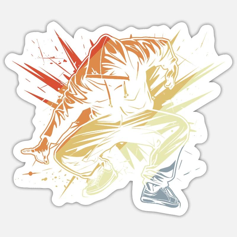 Breakdancer Zeichnung Vintage Sticker Größe S (10 x 10 cm)