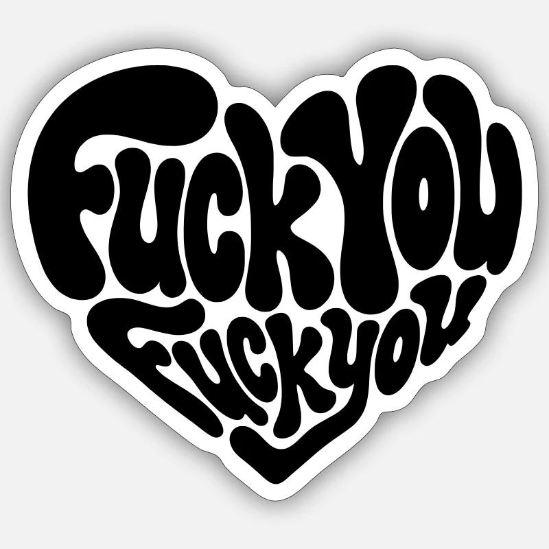 Fick dich, Herz – Sarkastisch - Sticker Größe S (10 x 10 cm) - Mattweiß