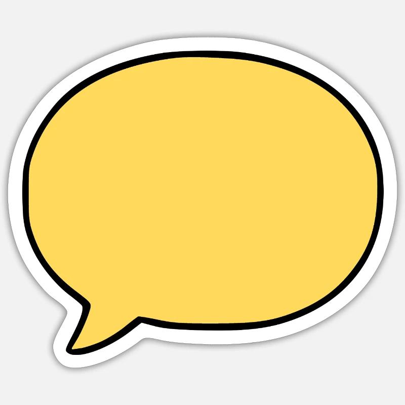 Comic_Sprechblase_Vorlage_gelb - Sticker size S (10 x 10 cm) - white matte