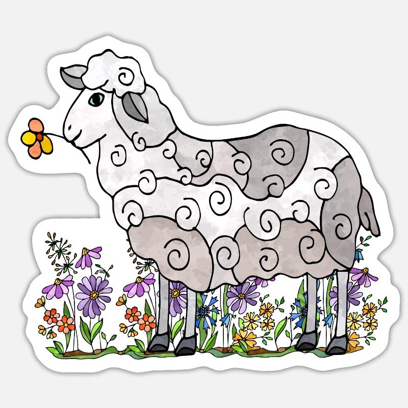 Sheep - Sticker size S (10 x 10 cm) - white matte
