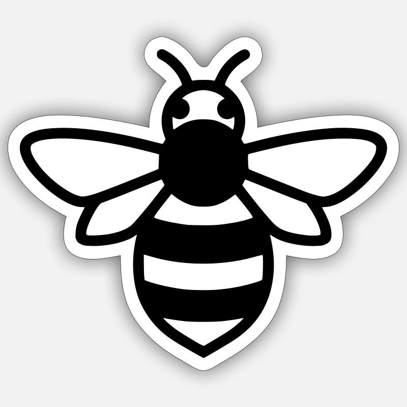 Dessin du contour de l’abeille - Sticker taille S (10 x 10 cm) - blanc mat