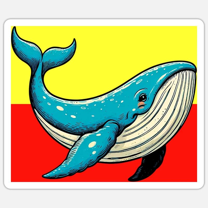 baleine - Sticker taille S (10 x 10 cm) - blanc mat