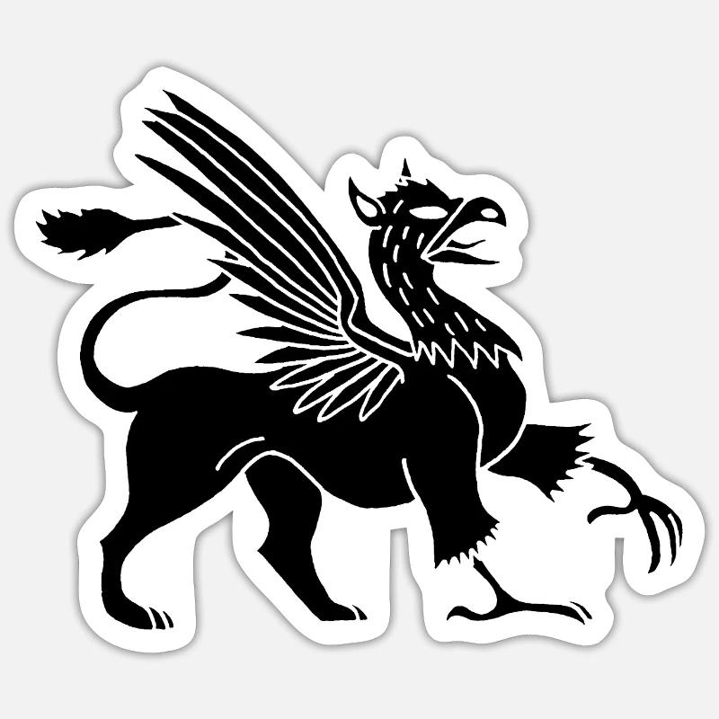Schwarzer Greif - Sticker Größe S (10 x 10 cm) - Mattweiß