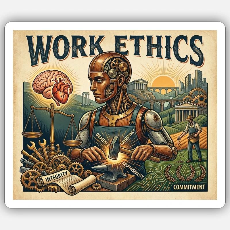 Work Ethics Sticker size S (10 x 10 cm)