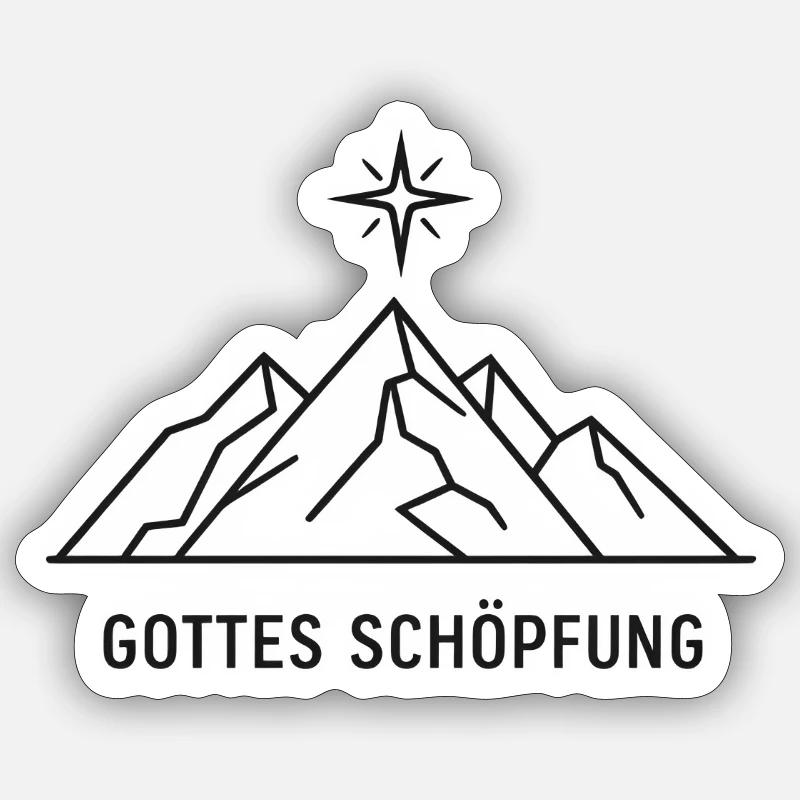 Gottes Schöpfung Bergstern Sticker Größe S (10 x 10 cm)