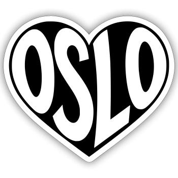 Oslo, Norway in the heart - Sticker size S (10 x 10 cm) - white matte - Front