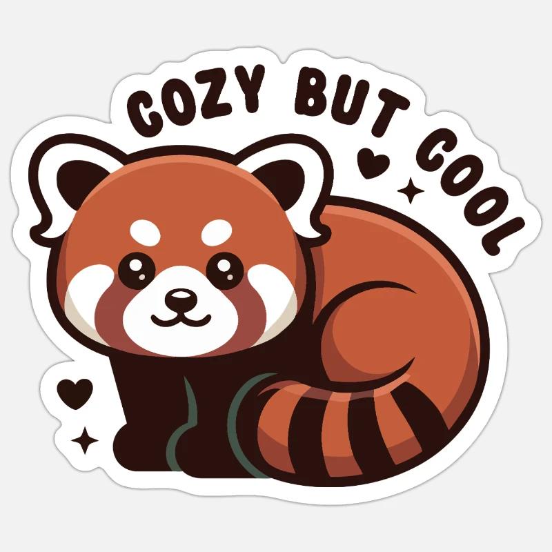 Cuddly Red Panda CUTE BUT COOL - Sticker size S (10 x 10 cm) - white matte