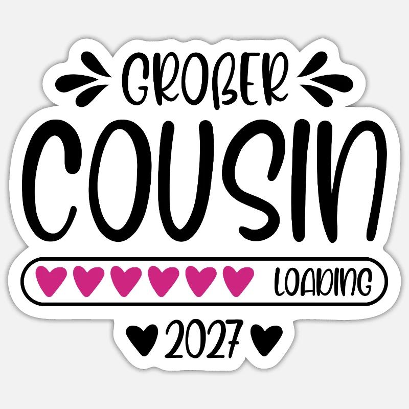 Big Cousin 2027 loading heart loading bar Sticker size S (10 x 10 cm)