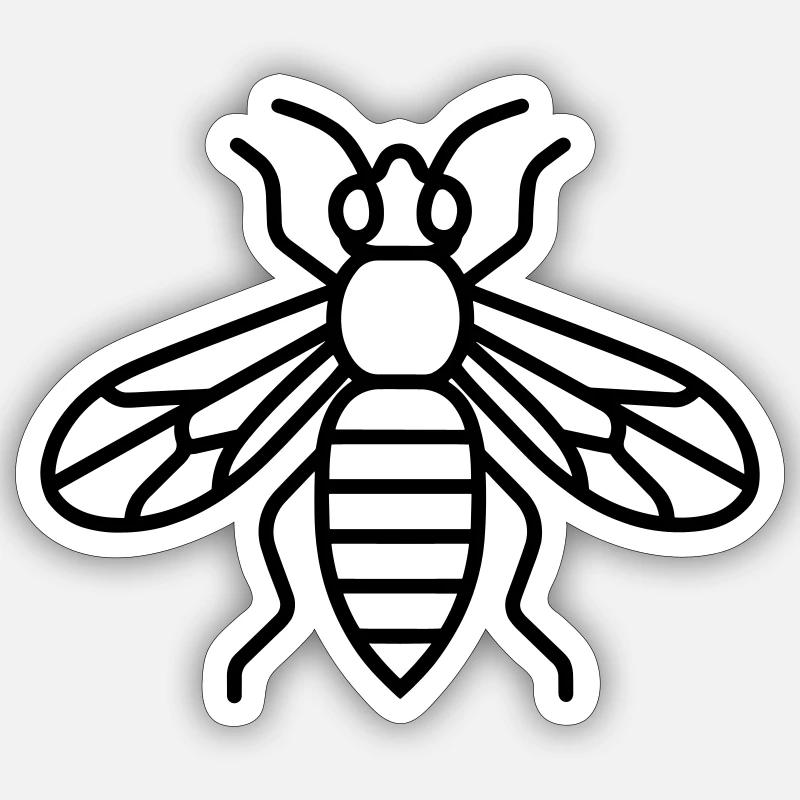 Wespe - Sticker Größe S (10 x 10 cm) - Mattweiß