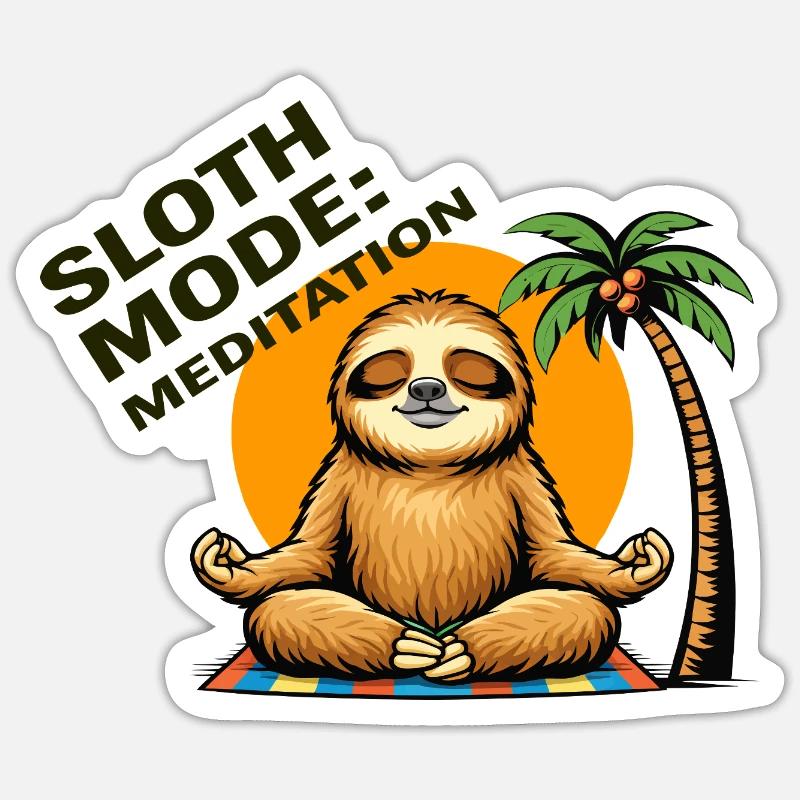 Sloth Mode Meditation Sticker size S (10 x 10 cm)