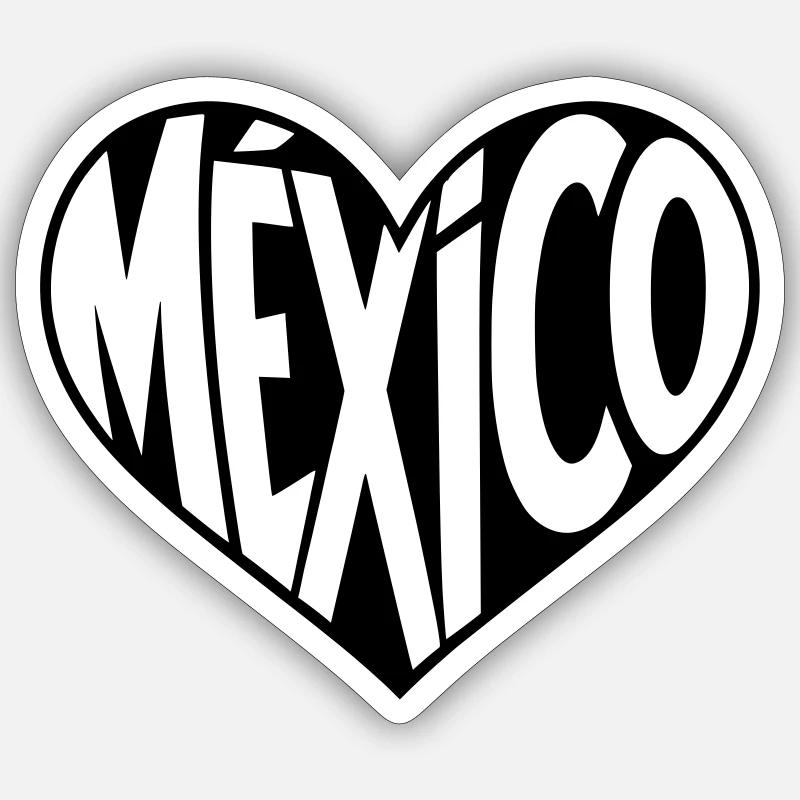 Mexiko Herzdesign Sticker Größe S (10 x 10 cm)